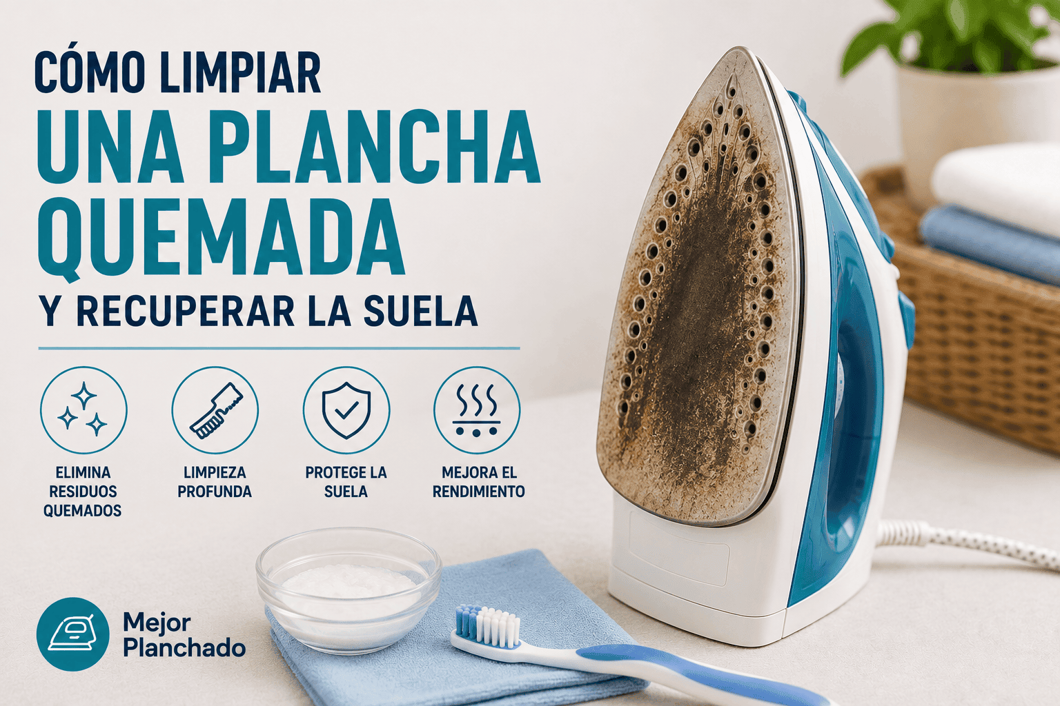 Cómo limpiar una plancha quemada