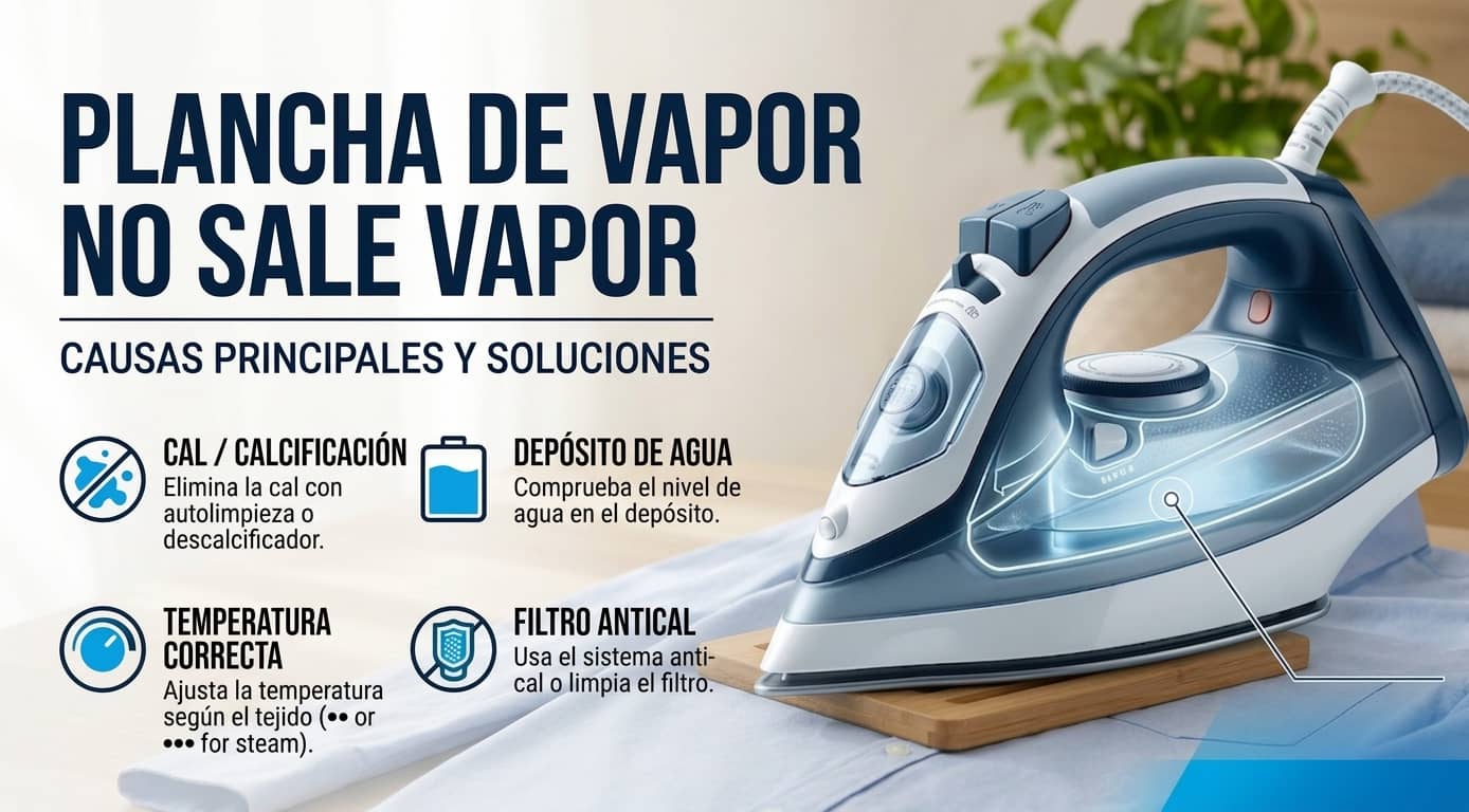 Plancha de vapor no sale vapor