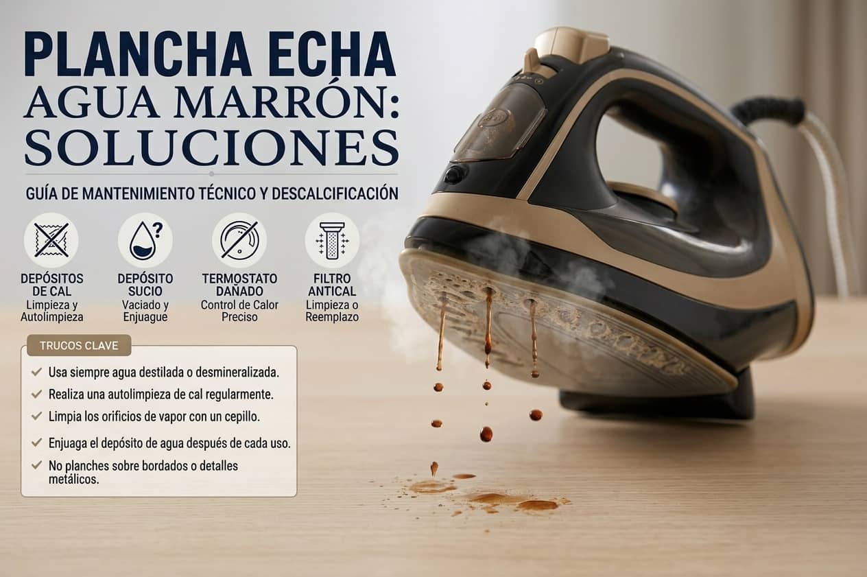 Plancha echa agua marrón